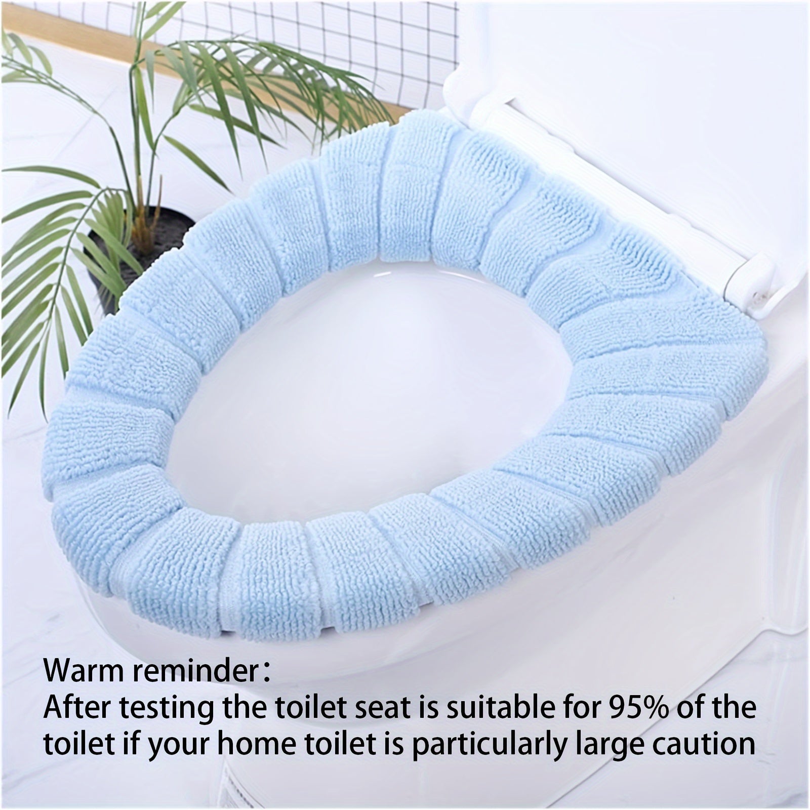 Unisex Plush Warm Toilet Seat Cover Adjustable Soft Machine Washable
