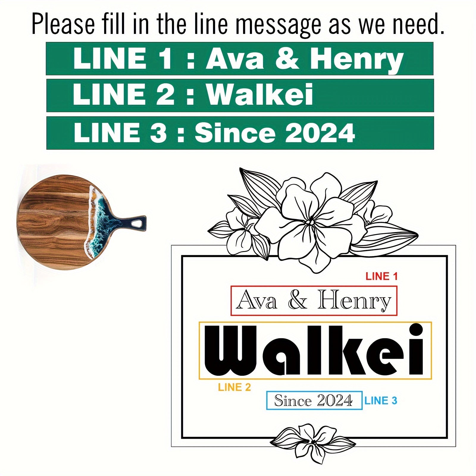 Round Custom Cheese Board with Handle, Personalized Charcuterie Board for Gifts