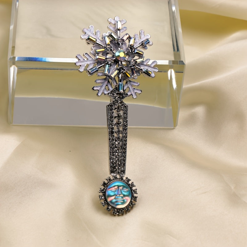 Vintage Snowflake Brooch erkaklar va ayollar uchun Kristal Dazzle Festival zargarlik buyumlari