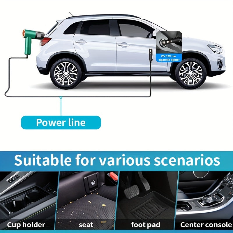 Aspiradora de coche 3 en 1 con función de soplado, 12V, succión potente