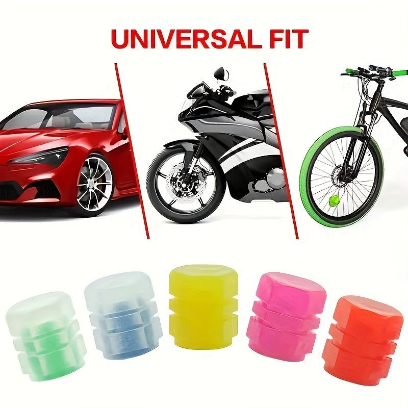 Car Bicycle Motorcycle Fluorescent Valve Caps 4Pcs 8Pcs 12Pcs Luminous