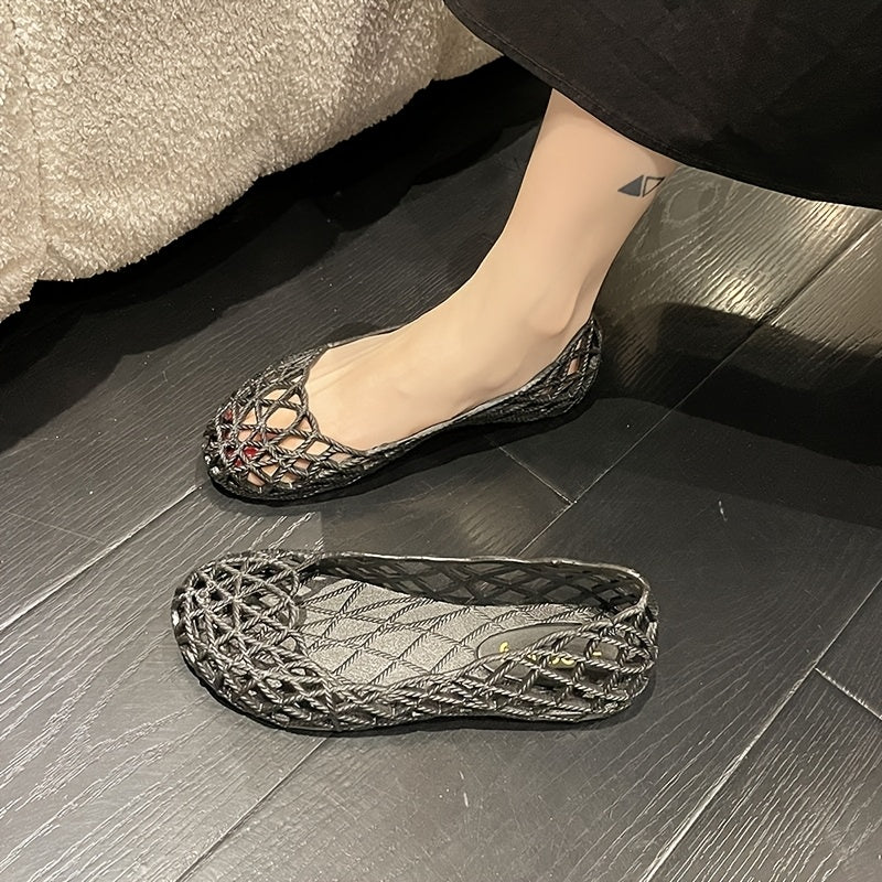 Women Breathable Flat Sandals Slip-On Round Toe Casual Summer Shoes