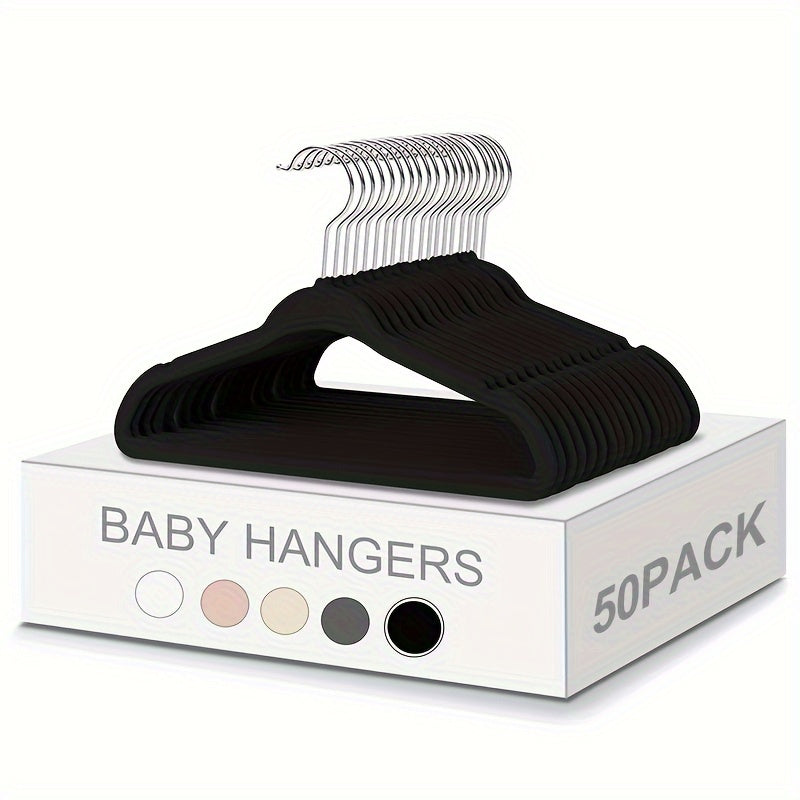 50 Pack Baby Velvet Hangers for Newborns and Toddlers Non-Slip Durable Clothes Hangers