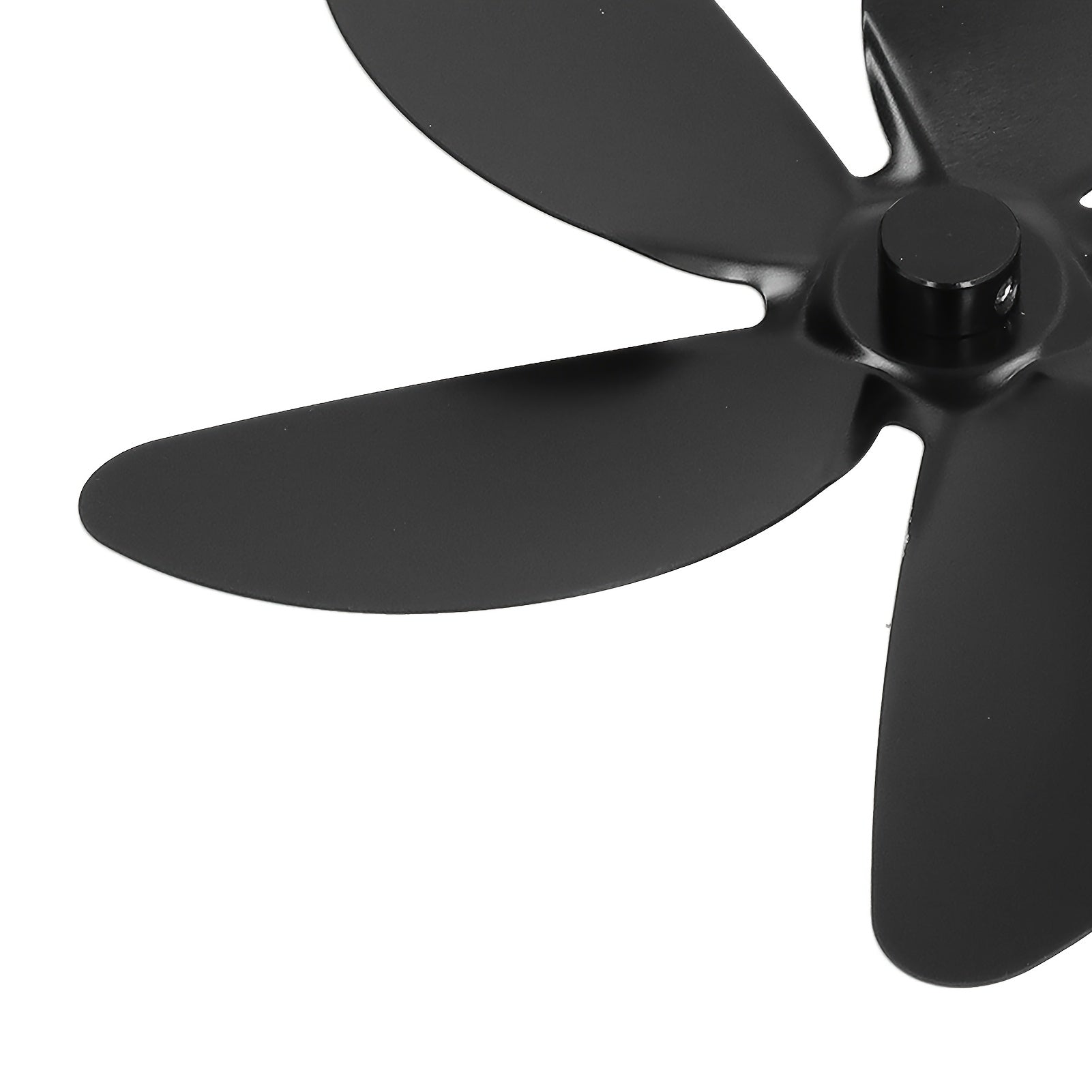 Set of 5 Black Aluminum Alloy Blades for Fireplace Fan, Heat Distribution, Easy Install