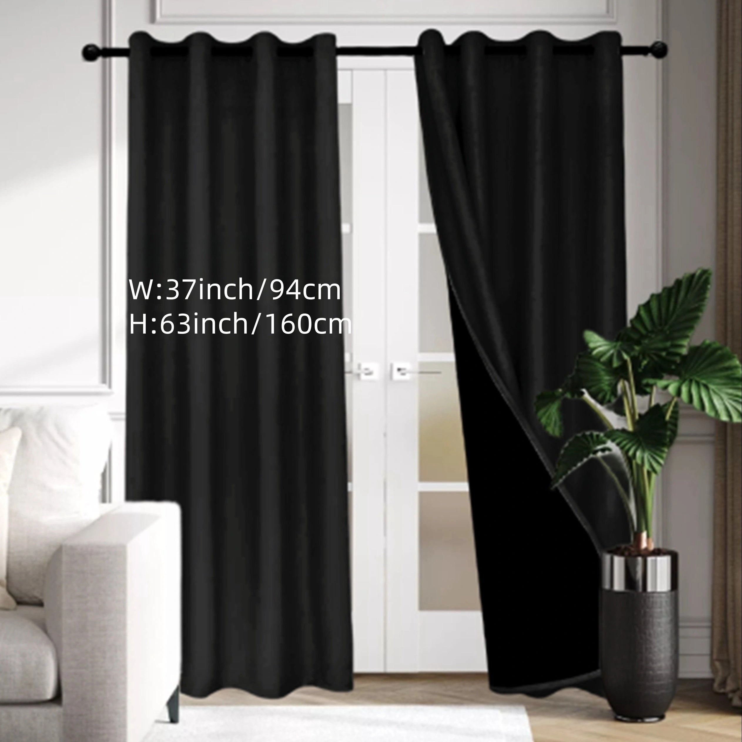 Beige Blackout Curtain with Insulation Lining Grommet Top for Living Room Bedroom