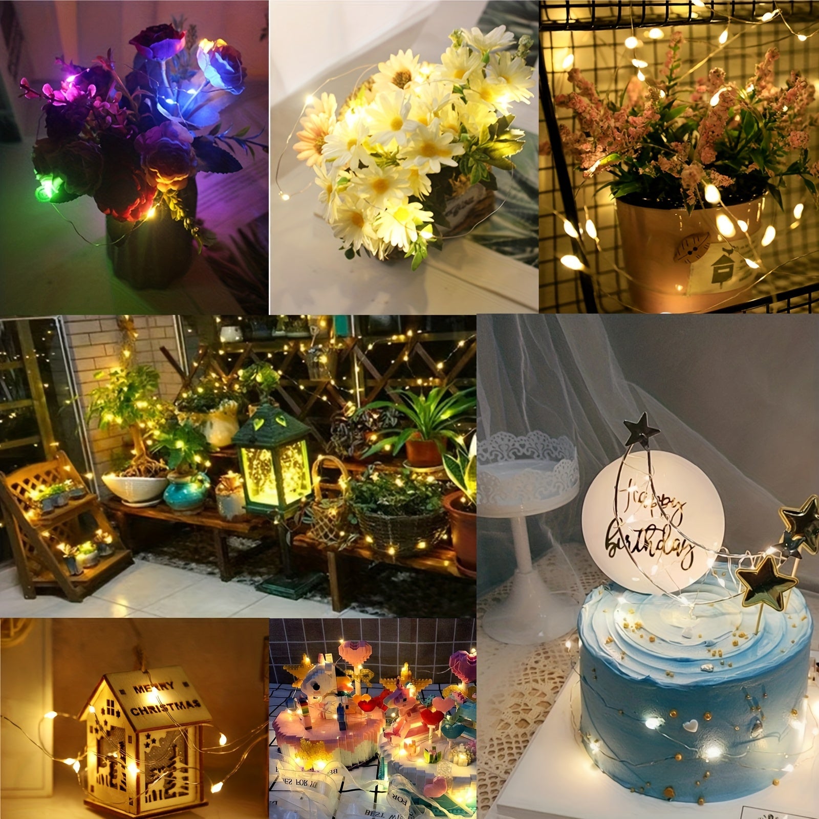 Luces de cadena LED paquete de 10 para decoración interior de 99cm a 300cm con 10-30 LEDs