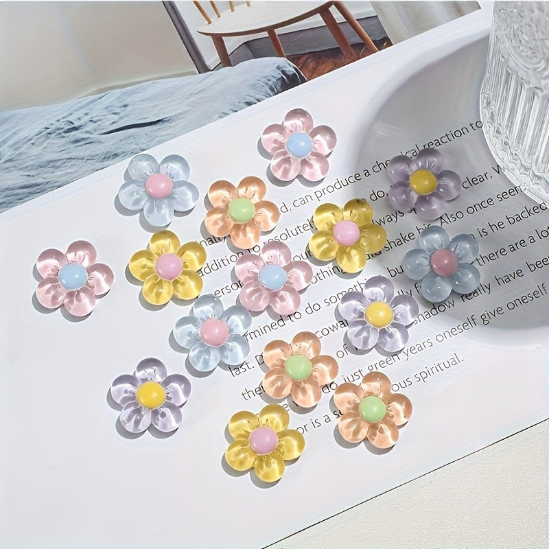 Colorful Resin Shoe Charms for Women with Floral Design 6-12 Pack