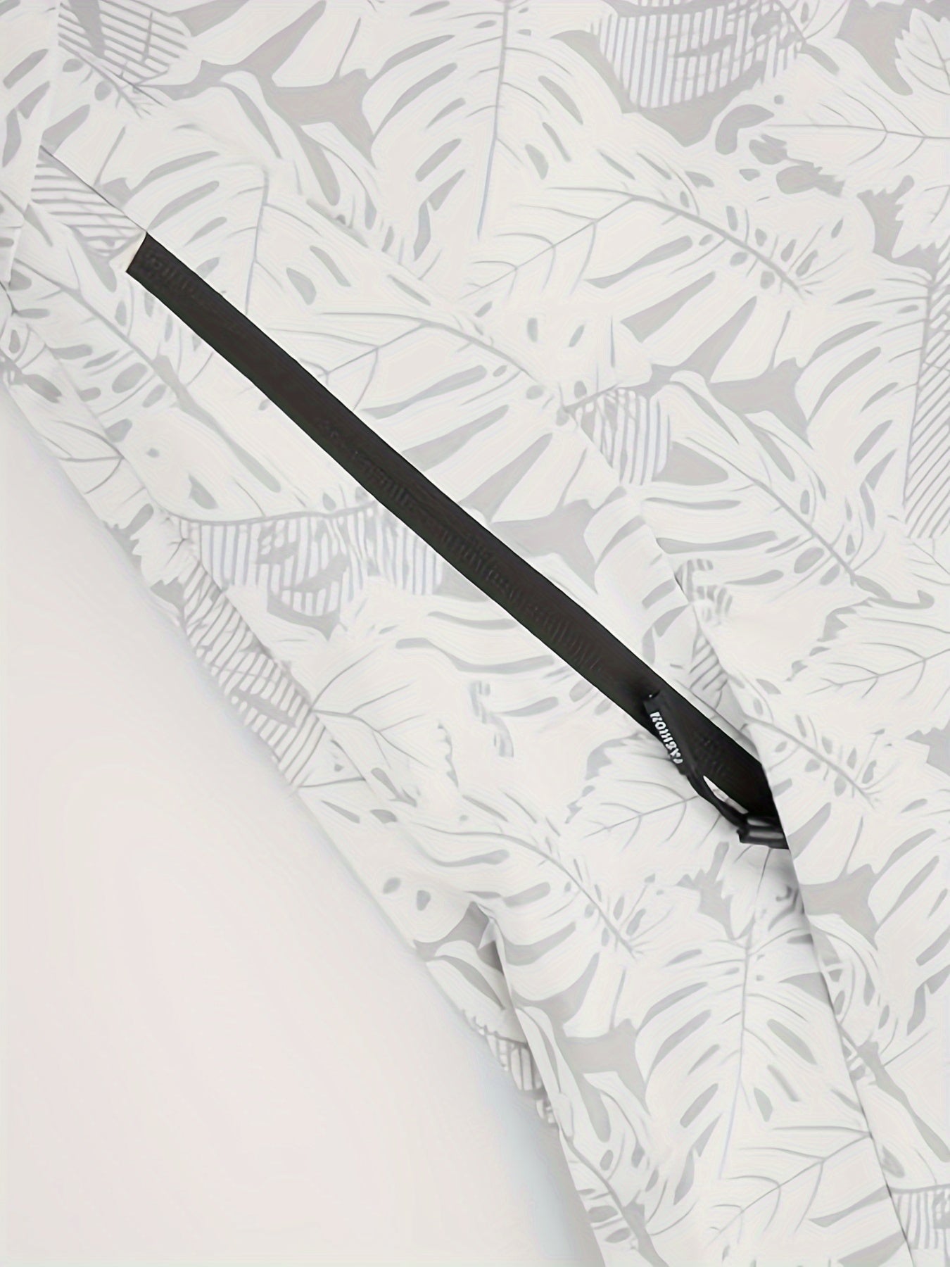 VAKAUP Erkaklar uchun Gullar naqshidagi Sport Kurtkasi, 100% Polyesterdan yasalgan, Fermuarsiz, Keng kesim, Cho'ntaklar bilan, Bahor/Kuz piyoda sayr qilish uchun