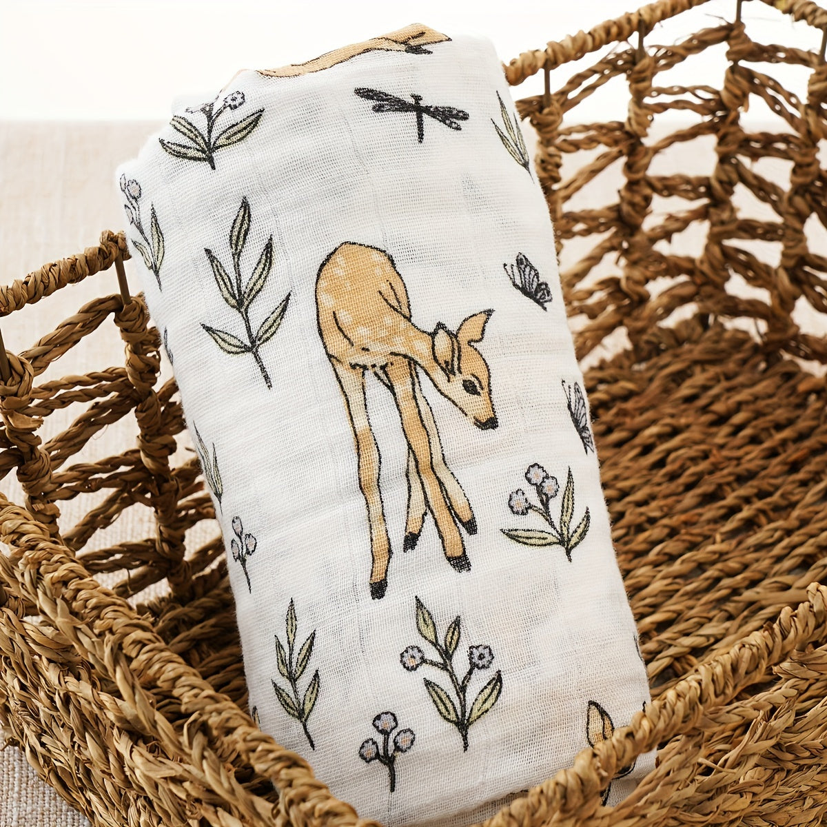 Uyda va sayohatda foydalanish uchun yumshoq muslin qoplamali bosma paxta ko'rlagi, Halloween va Rojdestvo sovg'alari uchun mukammal.