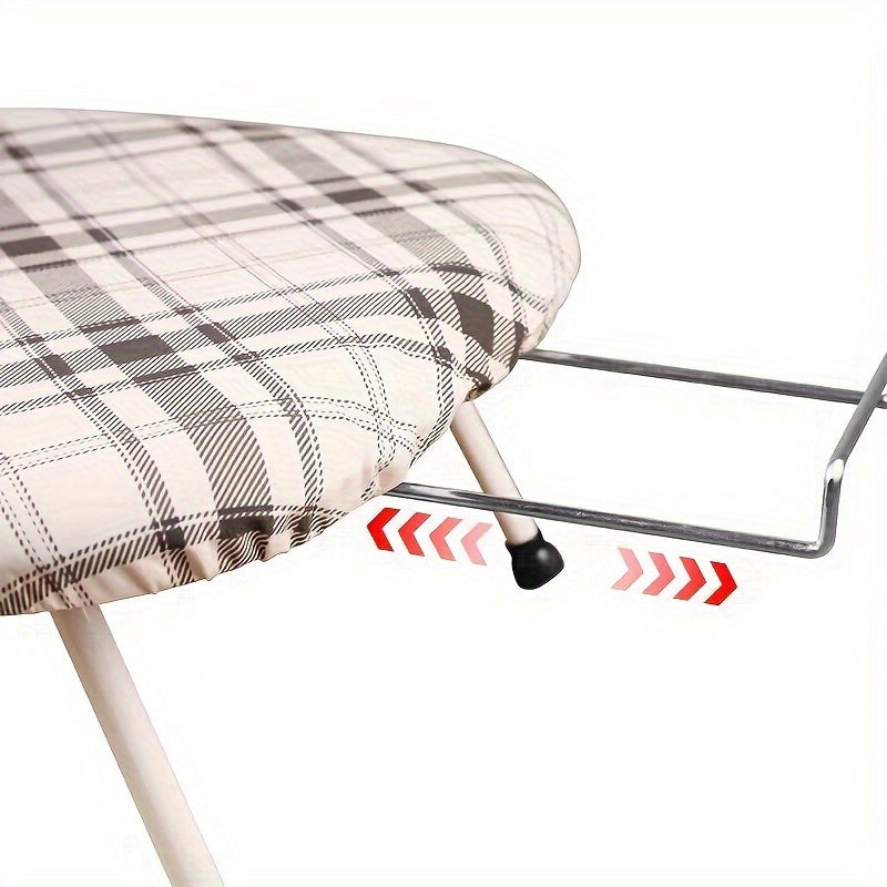 Compact Folding Ironing Board Stand with Stainless Steel Frame and Plastic Cover