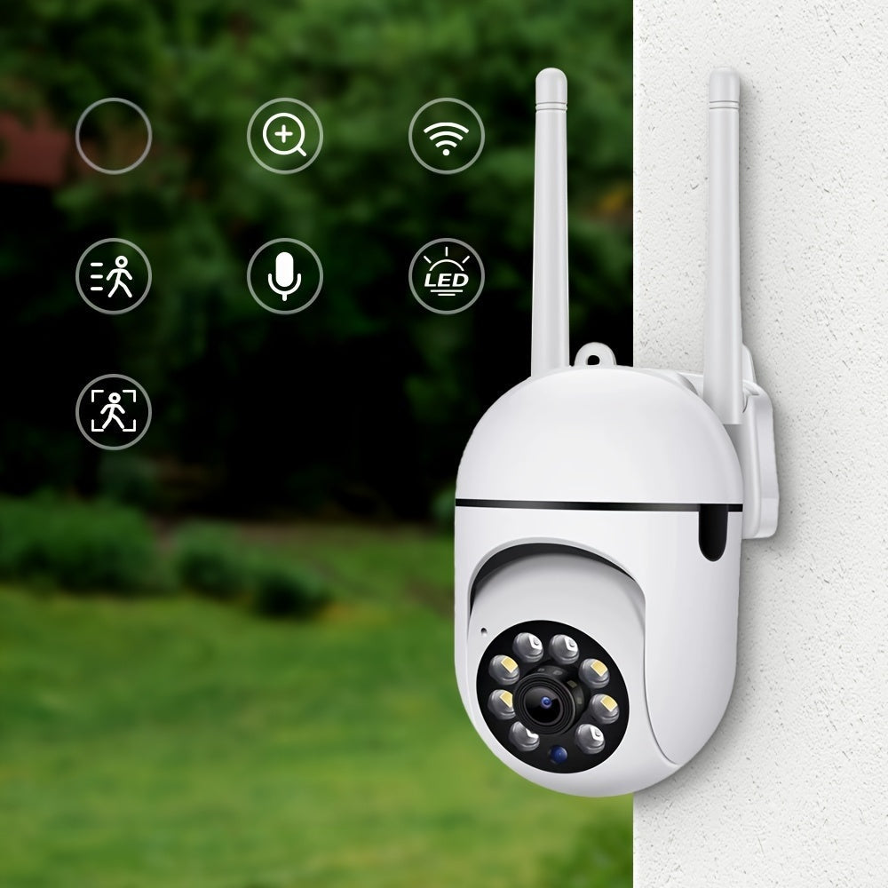 Outdoor Security Camera with AI Motion Detection 1080P HD Night Vision Floodlight Two-Way Audio