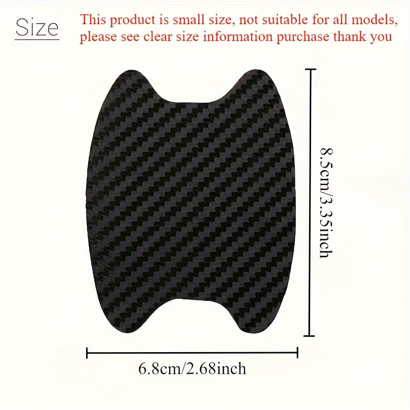 4pcs Car Door Edge Guards Carbon Fiber Pattern Scratch Resistant Door Protectors