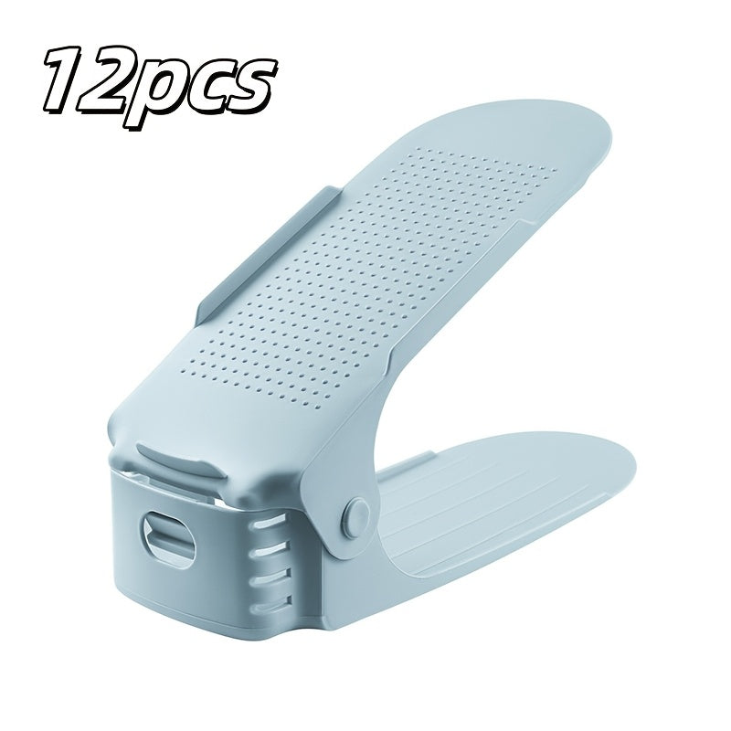 Комплект бытовой мебели для общежития, включающий 4 двухслойные полки для обуви, регулируемые и легко разбираемые и моющиеся коробки для обуви, шкаф для обуви и полку для хранения обуви на 12 и 16 предметов.