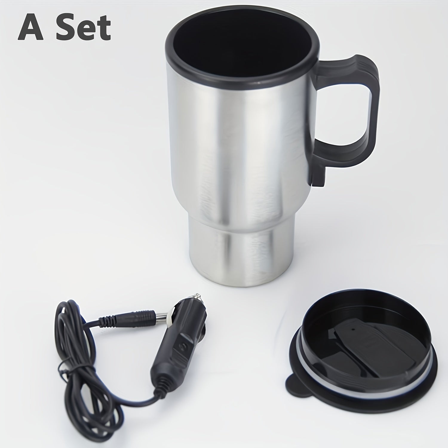 Stainless Steel 450ml Electric Heating Mug Car Travel Coffee Kettle