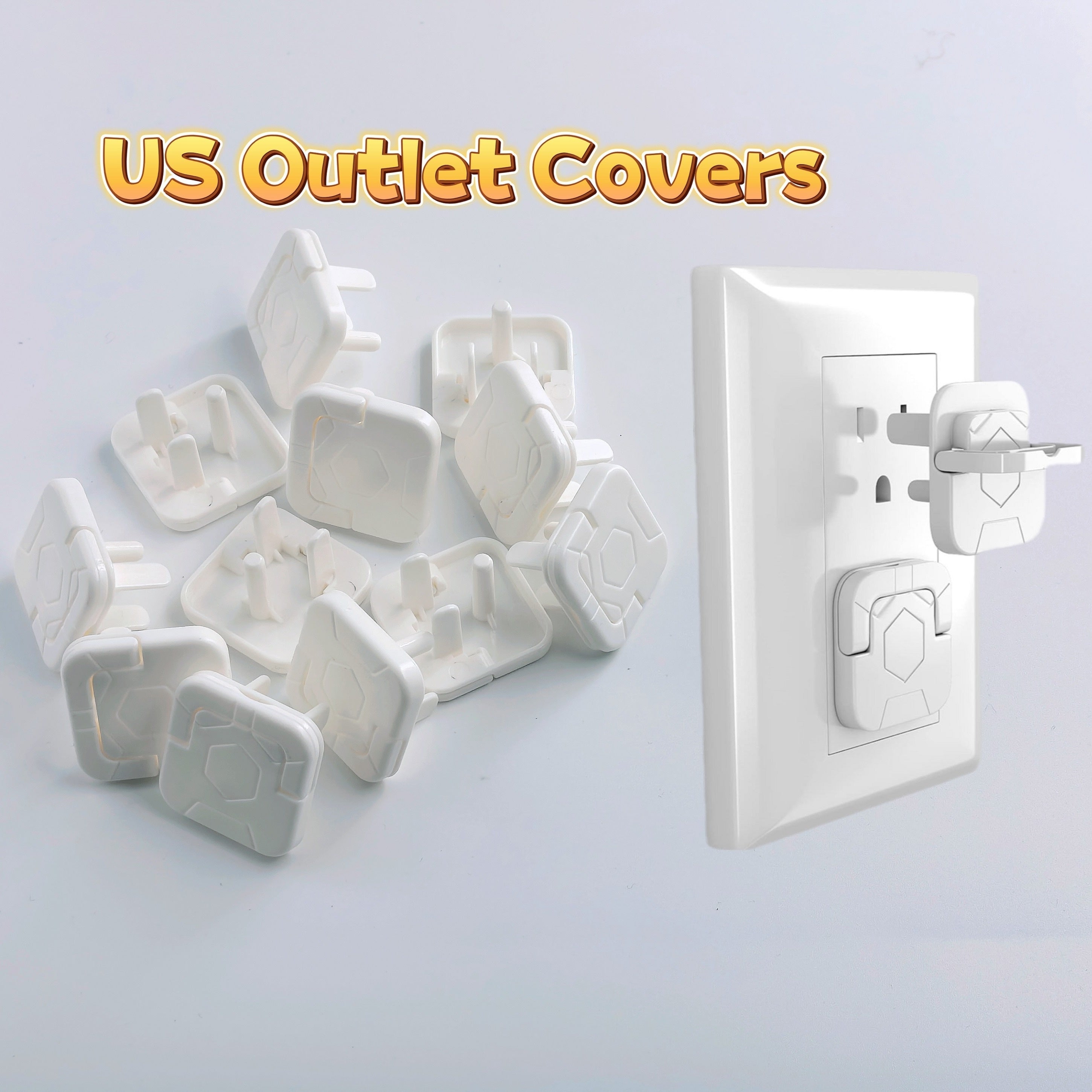 10 Pieces Plastic Safety Outlet Covers for US Standard Plugs Childproof Shock Prevention