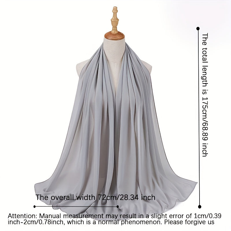Women’s Lightweight Solid Color Breathable Hijab Shawl with Windproof and Sun Protection