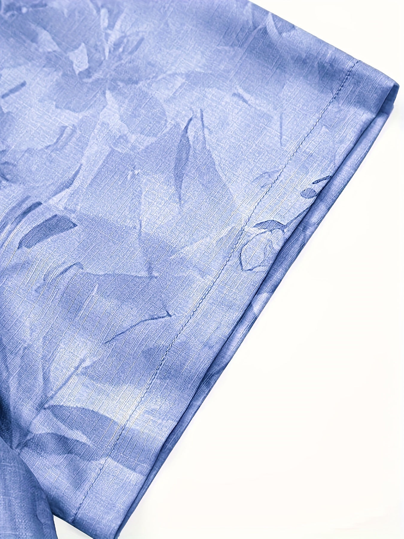 Мужская рубашка с коротким рукавом и пуговицами, увеличенного размера, с тропическим принтом и полиэстером, для летнего отдыха