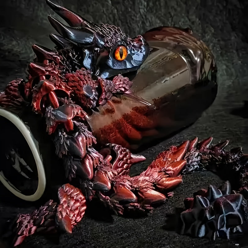 Adults 3D Printed Double-Horned Dragon Figurine Car Home Desk Decor