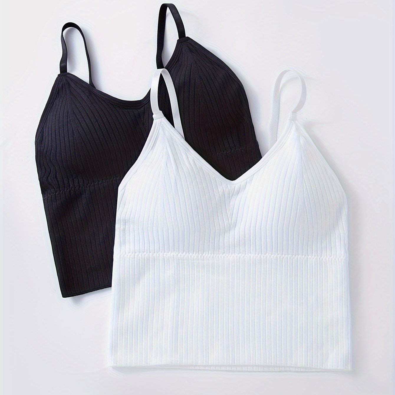 Women's Padded V-Neck Cami Top in Cotton with Adjustable Straps