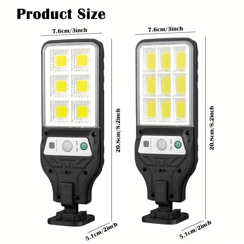 Solar-Powered Wall Light with Motion Sensor 3 Lighting Modes Remote Control Outdoor Patio
