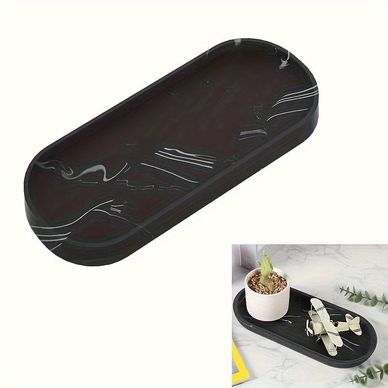 Black Silicone Vanity Tray for Organizing Toiletries Perfume Jewelry