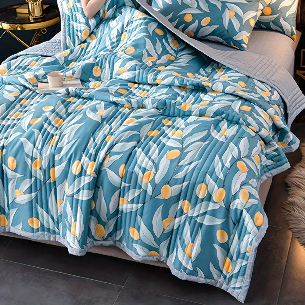 Летнее охлаждающее тонкое одеяло для односпальной или двуспальной кровати с принтом, стеганое покрывало, мягкое и комфортное