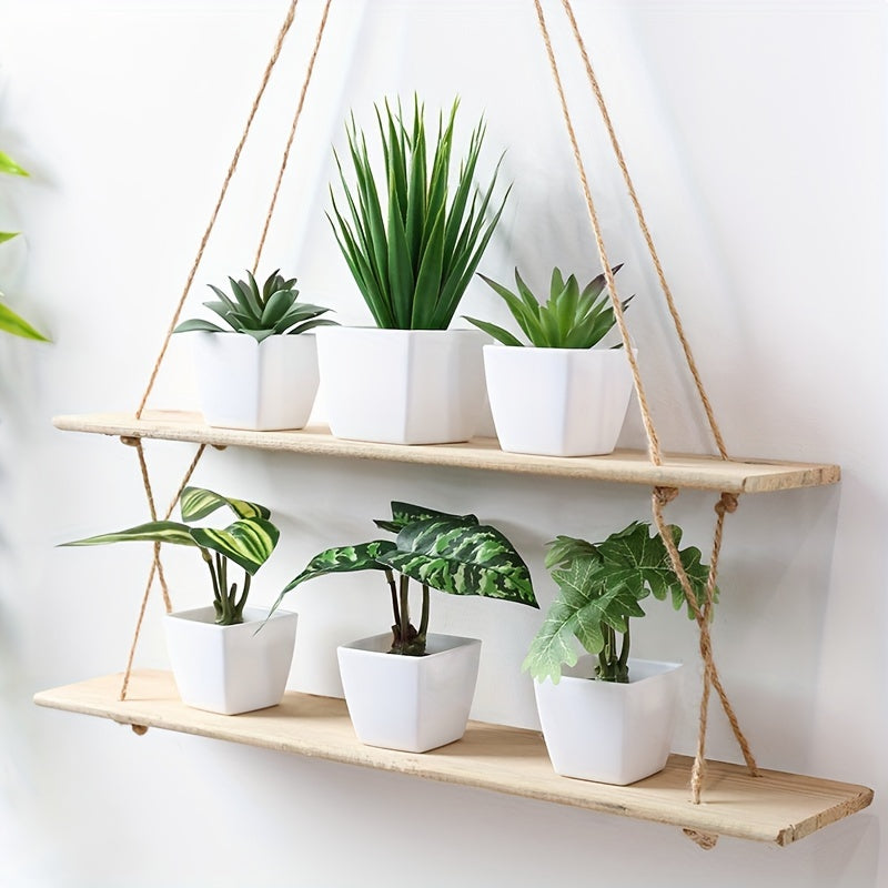Set of 6 Nordic-Style Artificial Plants with Containers for Home Office Decor