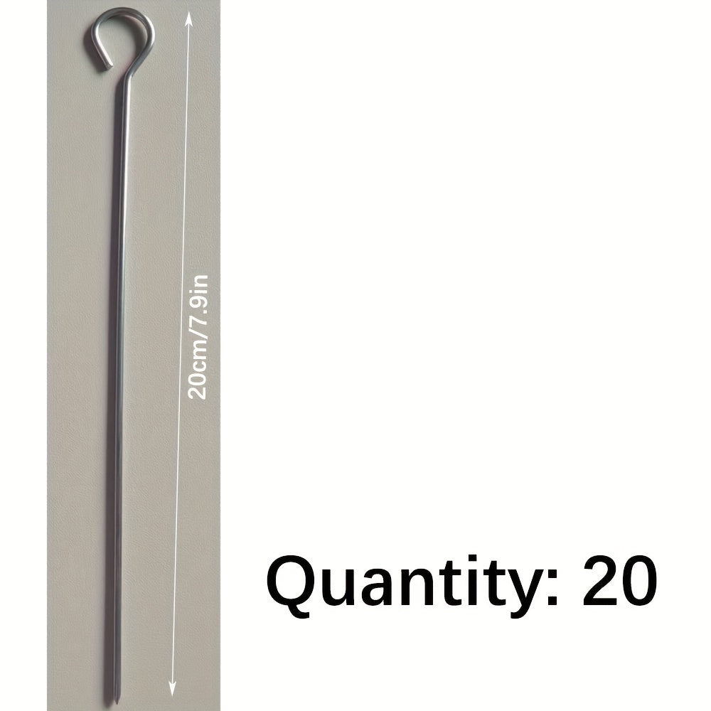 10 o 20 piezas de pinchos de acero inoxidable para hornear y barbacoa