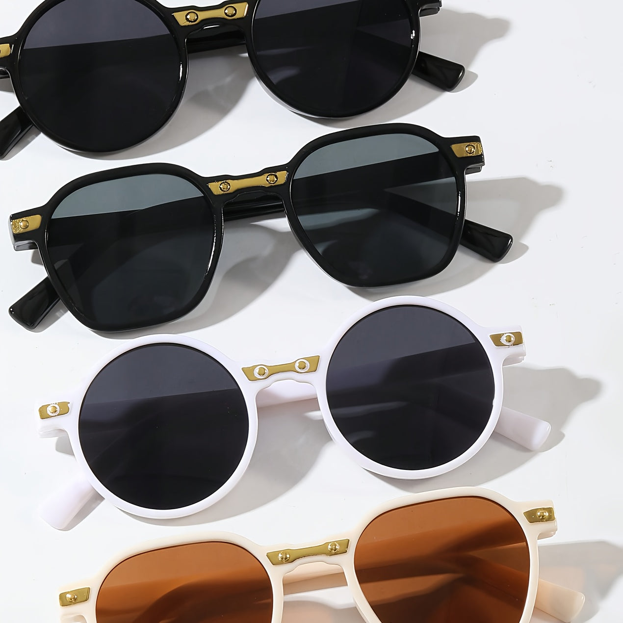 Kids Fashion Glasses Set 4 Durable PC Frames Decorative Lenses for Boys and Girls