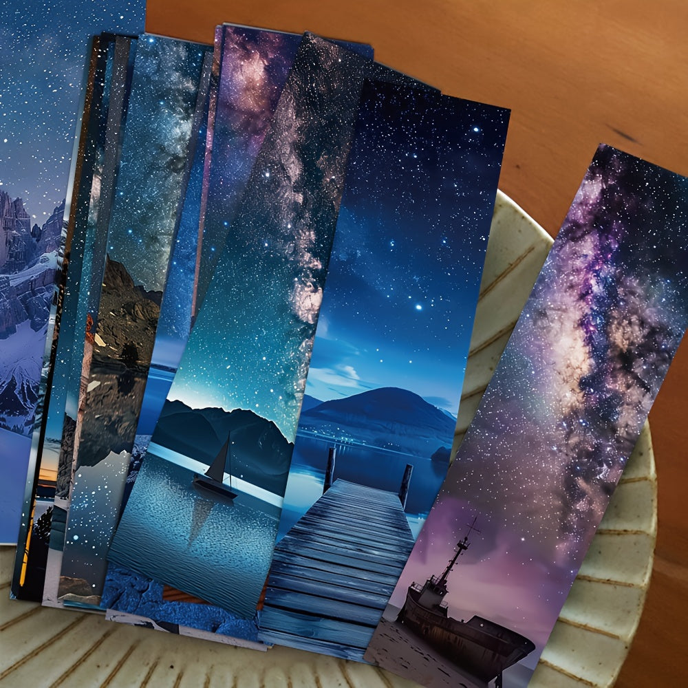 30 Pack Starry Sky Bookmarks Multi Color Paper Decorative Reading Labels