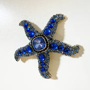 Uniseks Koʻk Rhinestone Yulduzli Baliqchilik Brooch Pin Barok uslubidagi zargarlik buyumlari