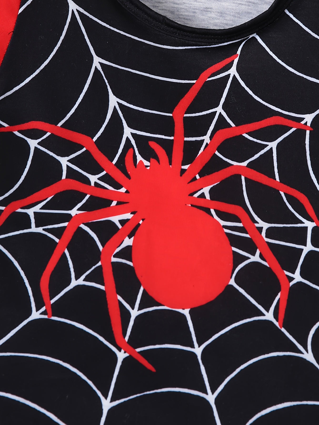 Boys Kids Casual Outfit Set Short Sleeve Spider Web Print T-Shirt and Shorts Summer