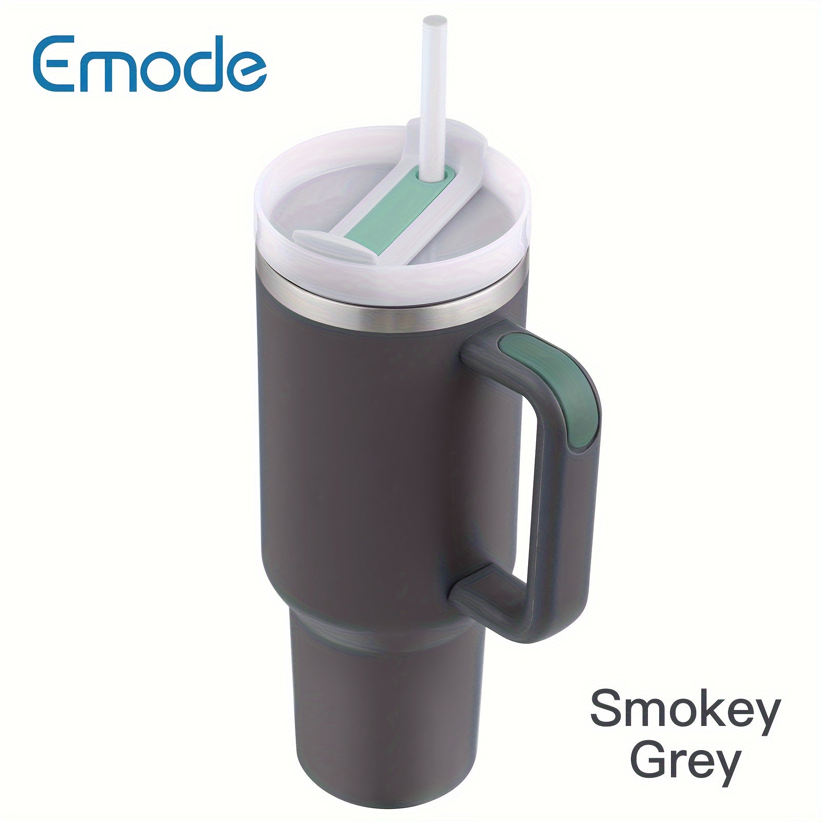 Taza de viaje de acero inoxidable con tapa y asa para bebidas de verano