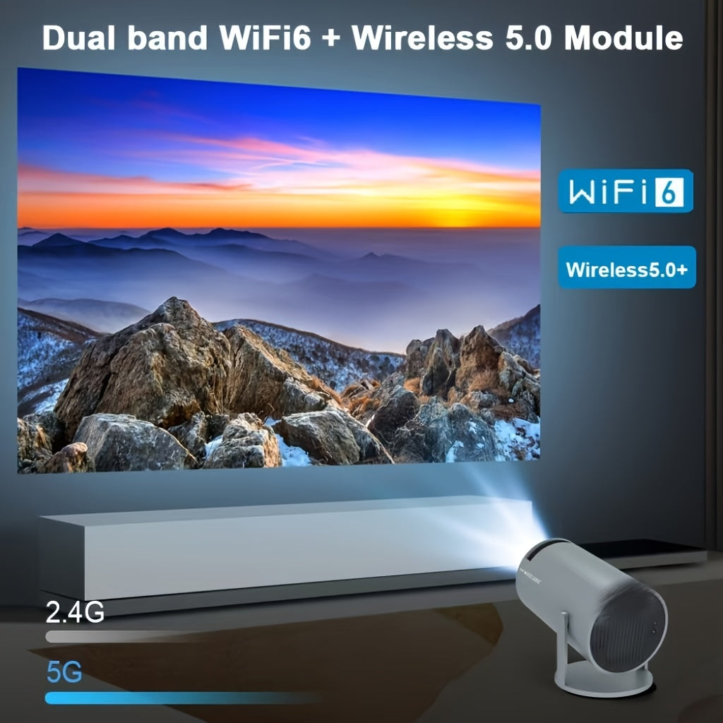 Portable 4K Android Projector with 260ANSI Lumens and Dual WiFi