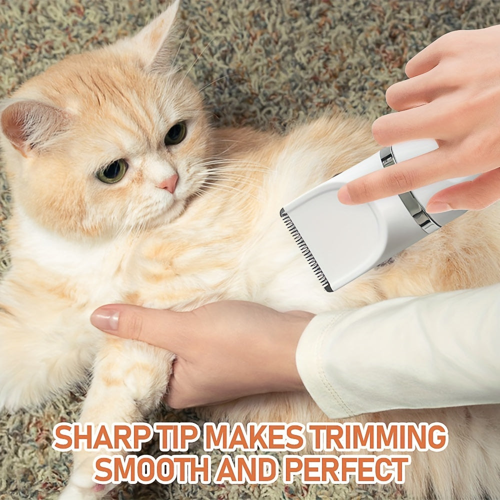 USB Rechargeable 4-in-1 Pet Grooming Kit for Dogs and Cats Hair Clipper Nail Trimmer Foot Razor
