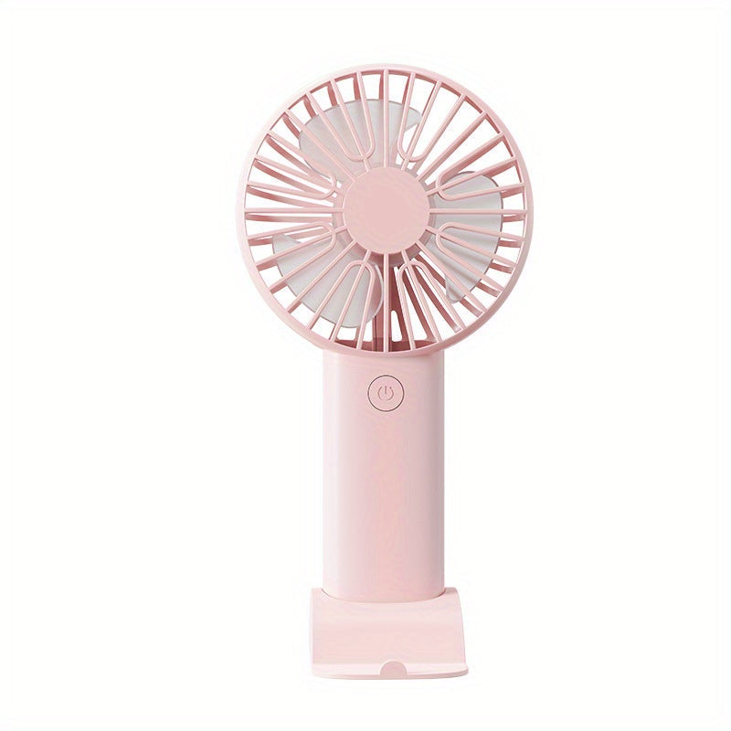 Mini USB Handheld Fan with Phone Holder Portable Desktop Small Fan