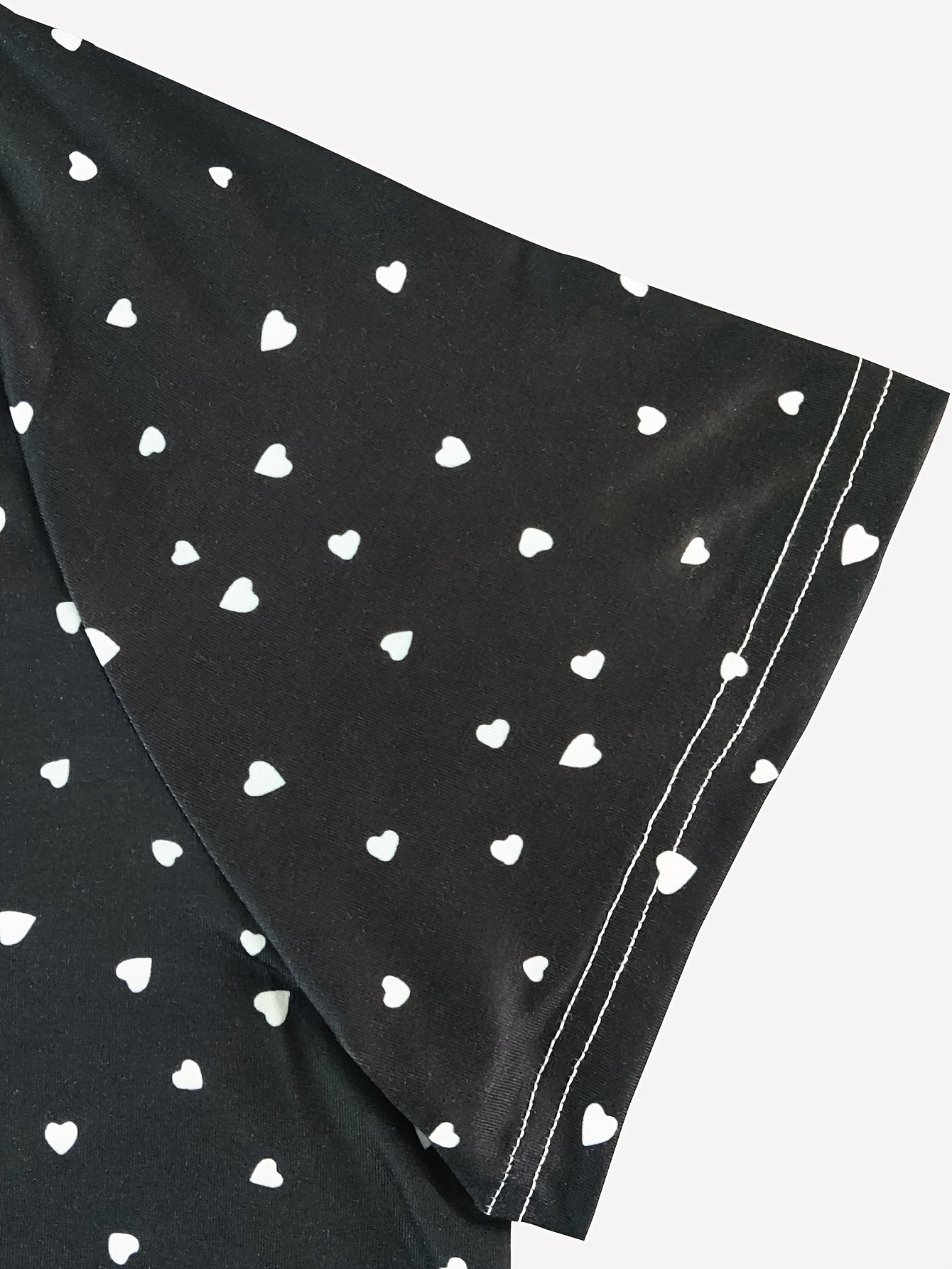 Plus Size Heart Print Casual T-Shirt for Women Polyester All Over Print