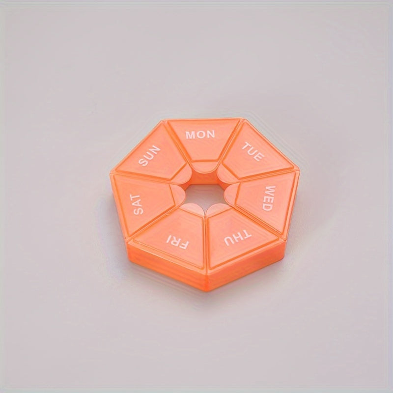 Women's Polypropylene Weekly Pill Organizer Compact 7-Compartment Multi-Color