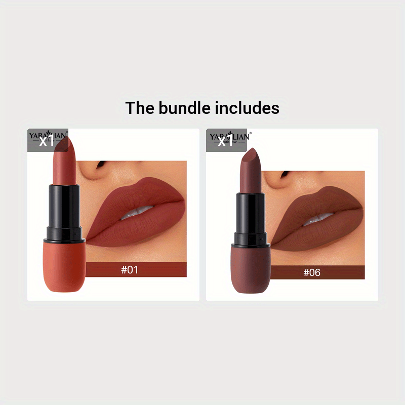 Set de labiales mate de terciopelo para mujer, 6 colores, a prueba de agua, a prueba de manchas, de larga duración