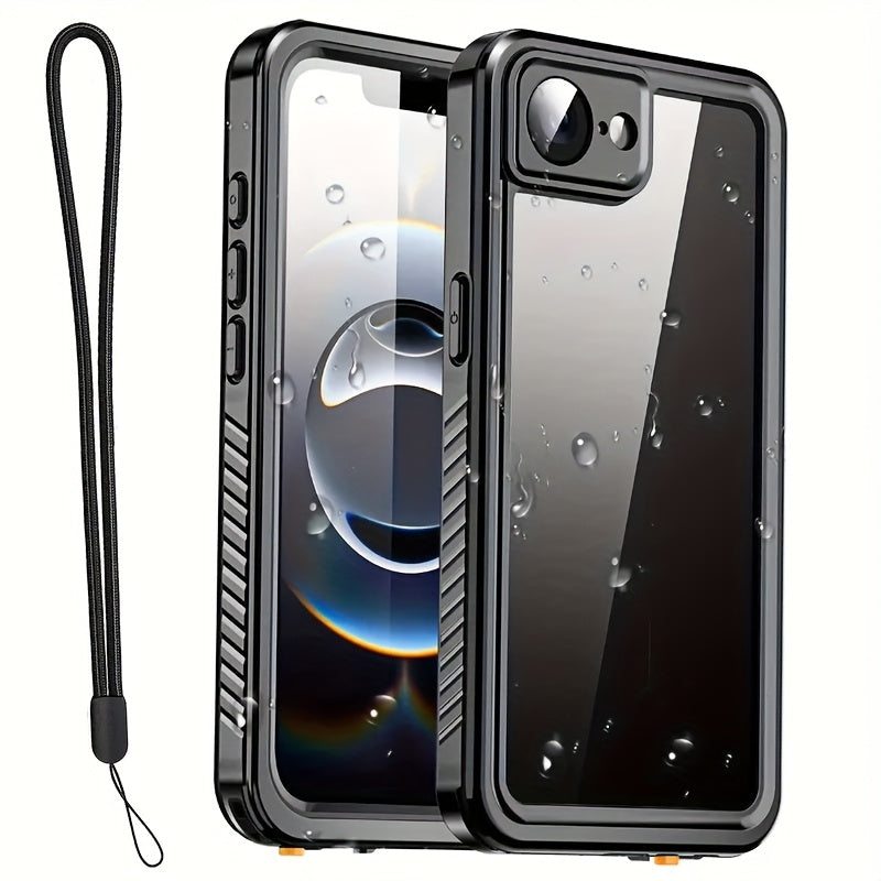 Waterproof iPhone 16 Case Shockproof TPU Back Screen Protector Lanyard Dust Snow Resistant