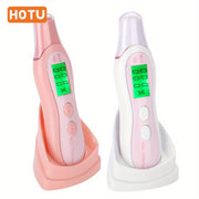 Digital Skin Moisture and Oil Analyzer Handheld LCD Display Pink White Battery Operated