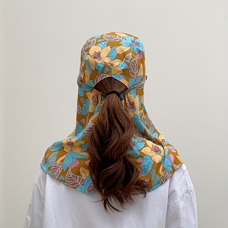 Woven Sun Hat with Eaves Shawl for Spring and Summer Breathable and Machine Washable