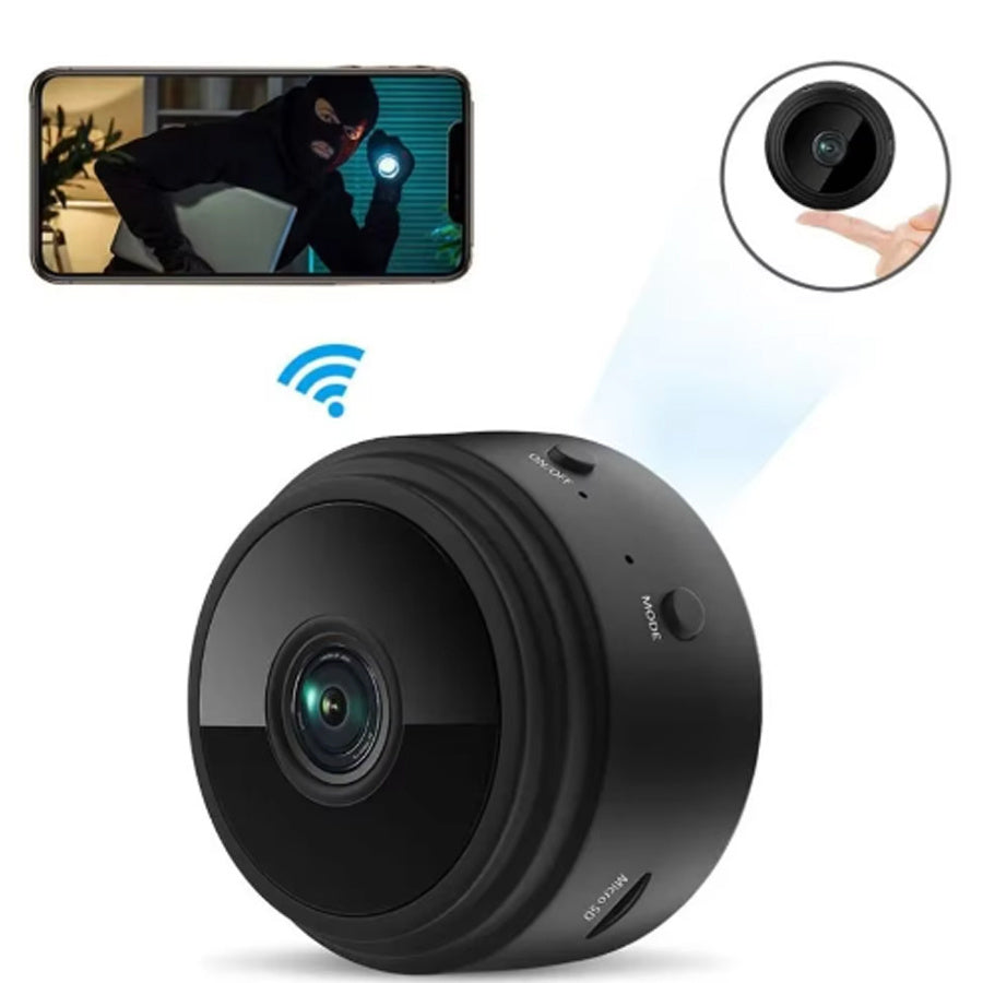 Wireless Mini Surveillance Camera 480p Wi-Fi Magnetic USB Rechargeable Home Pet Vehicle Monitoring