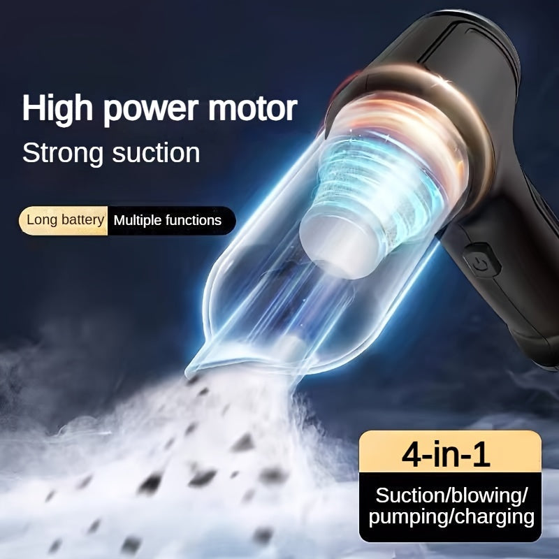 Handheld Vacuum Cleaner with Rechargeable Battery and Accessories for Home and Car