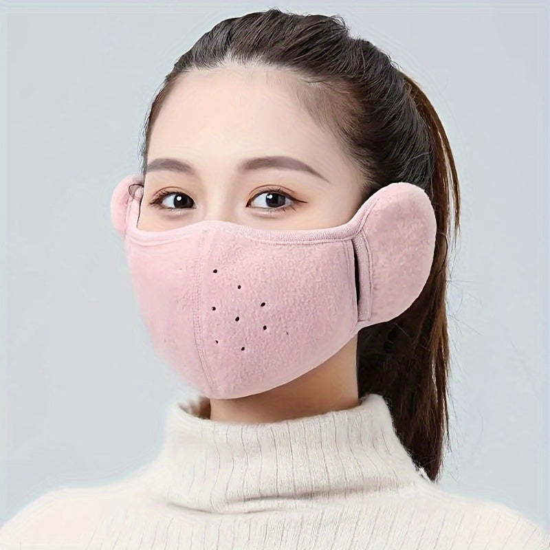 Unisex Winter Thermal Face Mask with Earmuffs Cold-Proof Breathable Cycling Mask