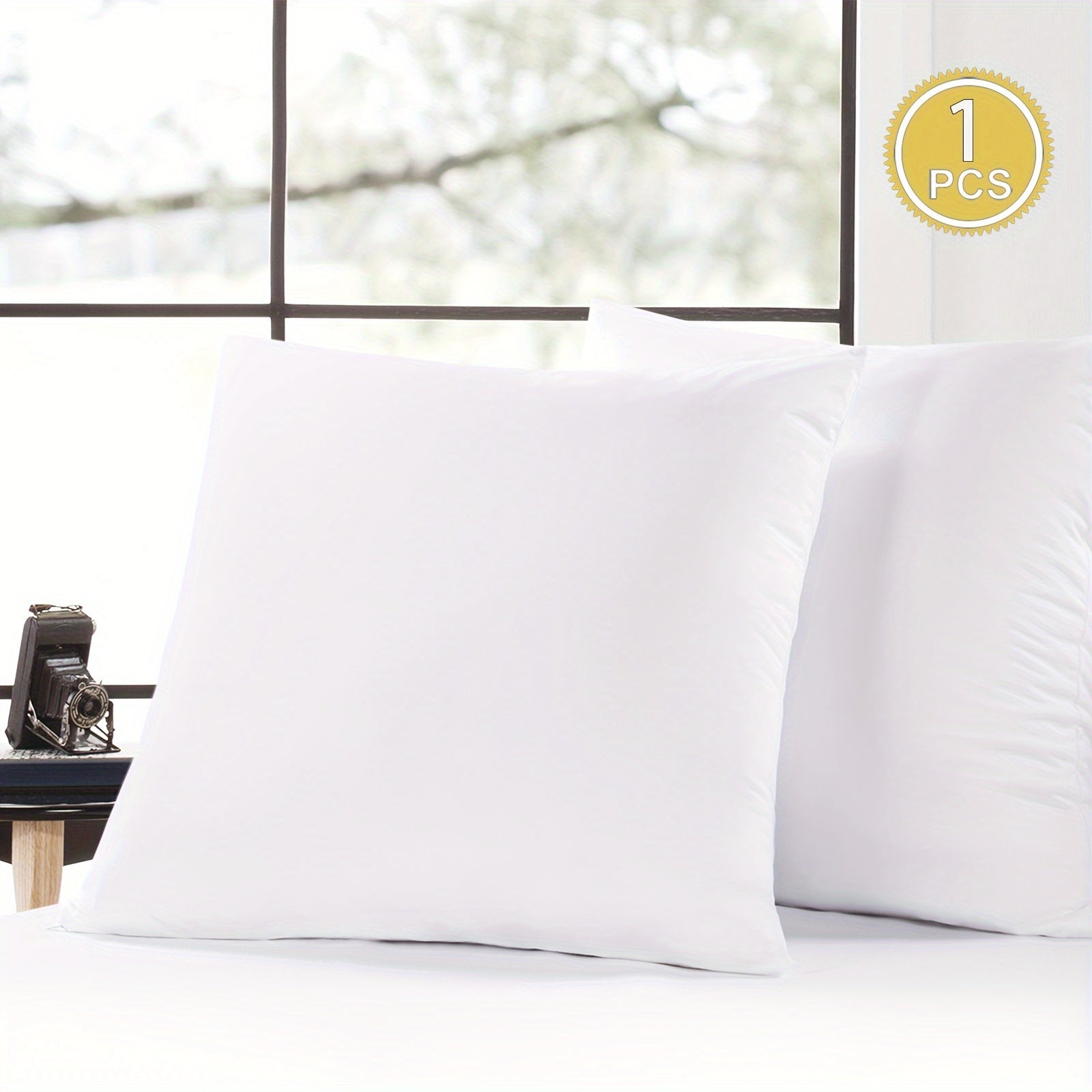 Waterproof Throw Pillow Protector with Zipper, Soft Breathable Polyester Cover