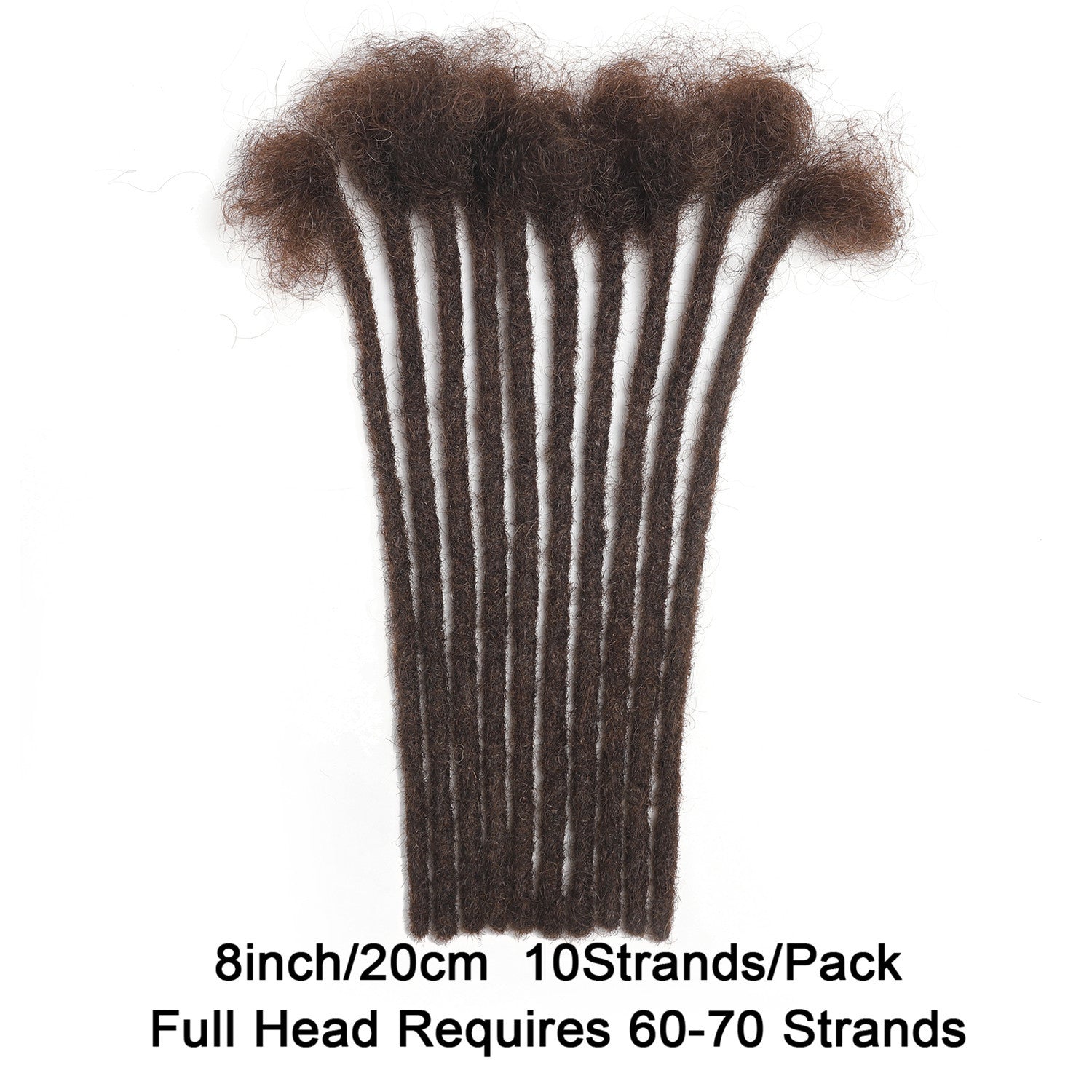 Handmade Dreadlocks Extensions 10 Strands Human Hair Dyeable Curly Twisted