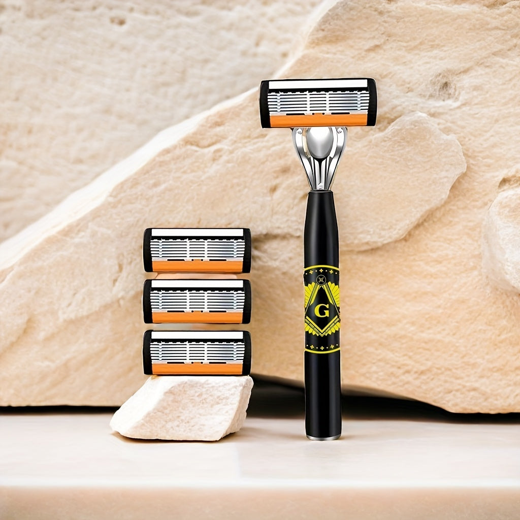 Men's Safety Razor Set with Ultra-Sharp Blades Ergonomic Handle Stainless Steel Head