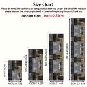 Non-Slip Velvet Runner Rug with Geometric Checkered Pattern for Corridor and Office