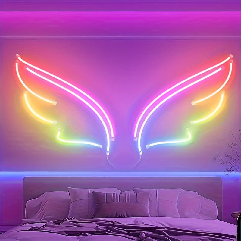 AMill RGB Neon LED chiroq lentalari, ilova va kalit boshqaruvi bilan, musiqa sinxronizatsiyasi, bir nechta rejimlar - batareya talab qilinmaydi, 3 o'lcham mavjud